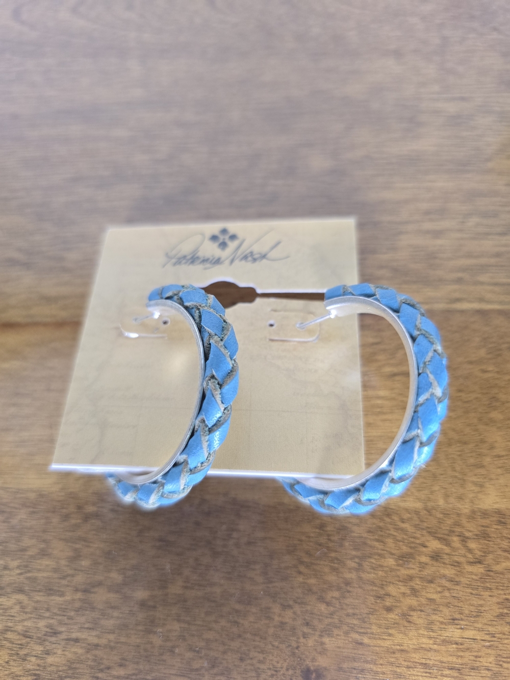 Patricia Nash Turquoise Not So Basic Braided Hoop Earrings